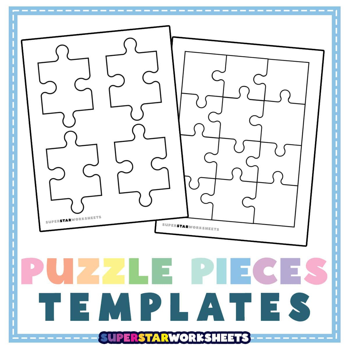 Puzzle Piece Template - Superstar Worksheets pertaining to Free Printable Blank Jigsaw Puzzle Pieces