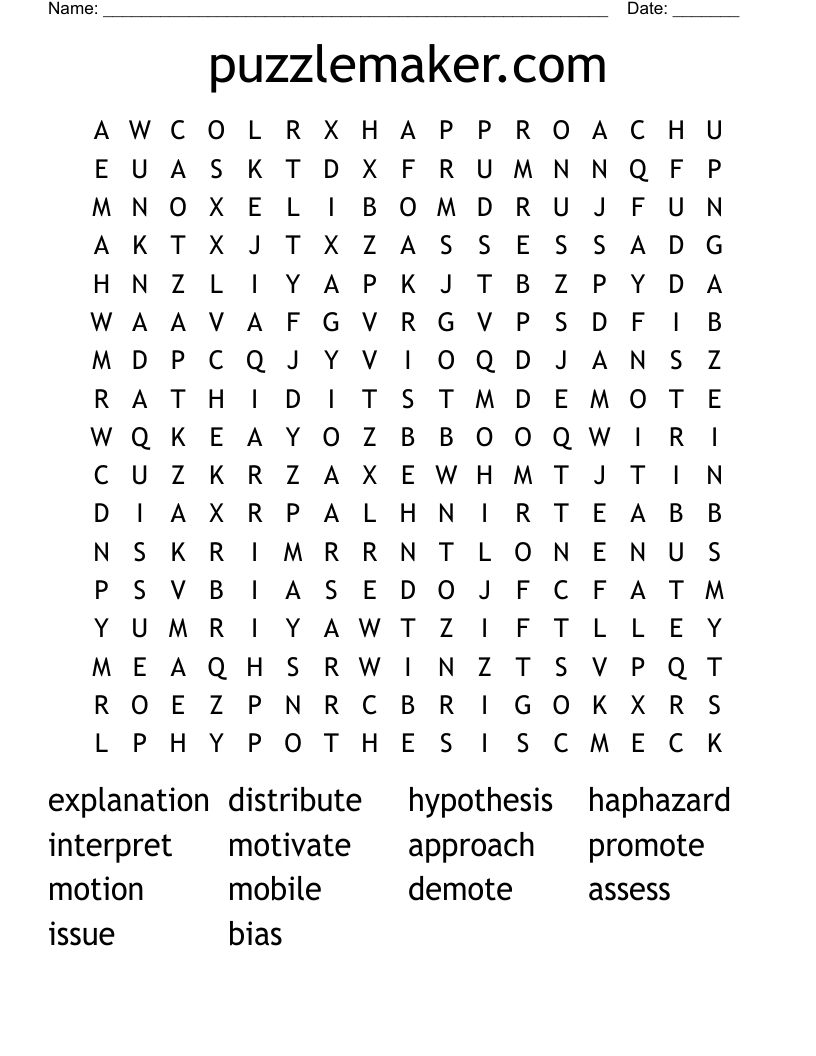 Puzzlemaker Word Search - Wordmint regarding Free Crossword Puzzle Maker Printable