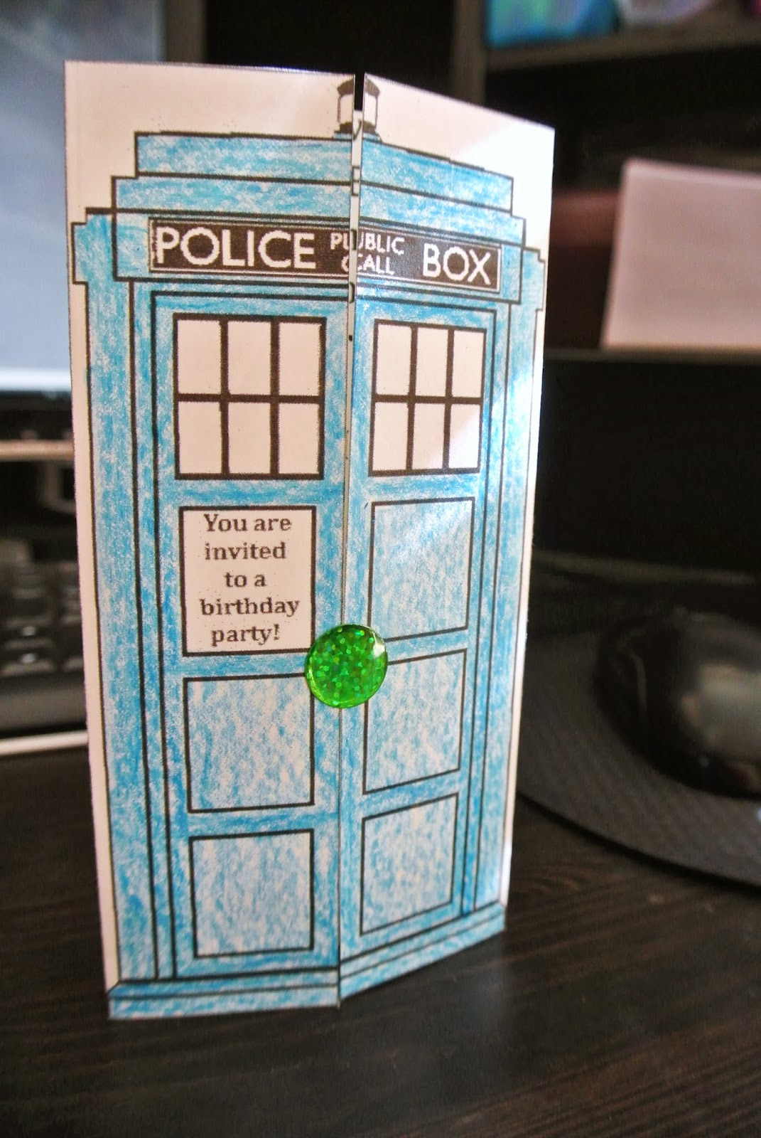 Qaptain Mommypants: Tardis Birthday Invitation pertaining to Free Printable Dr Who Birthday Card