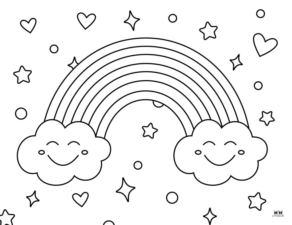 Rainbow Coloring Pages - 50 Free Printable Pages | Printabulls with Free Printable Rainbow Pictures