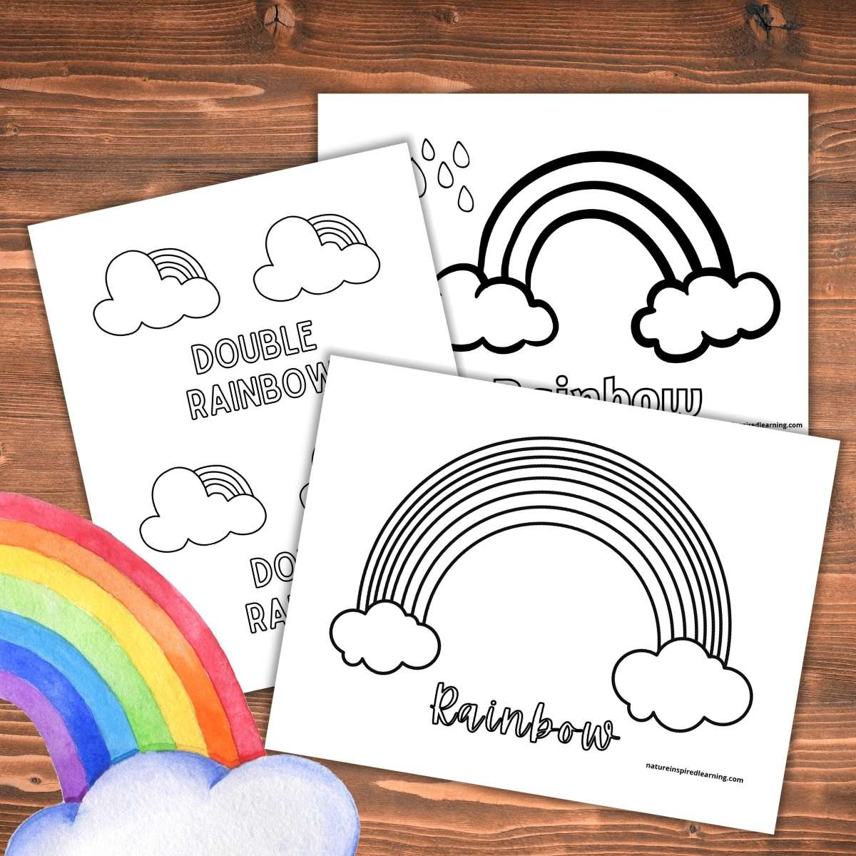 Rainbow Coloring Pages (Free Printables) regarding Free Rainbow Printables