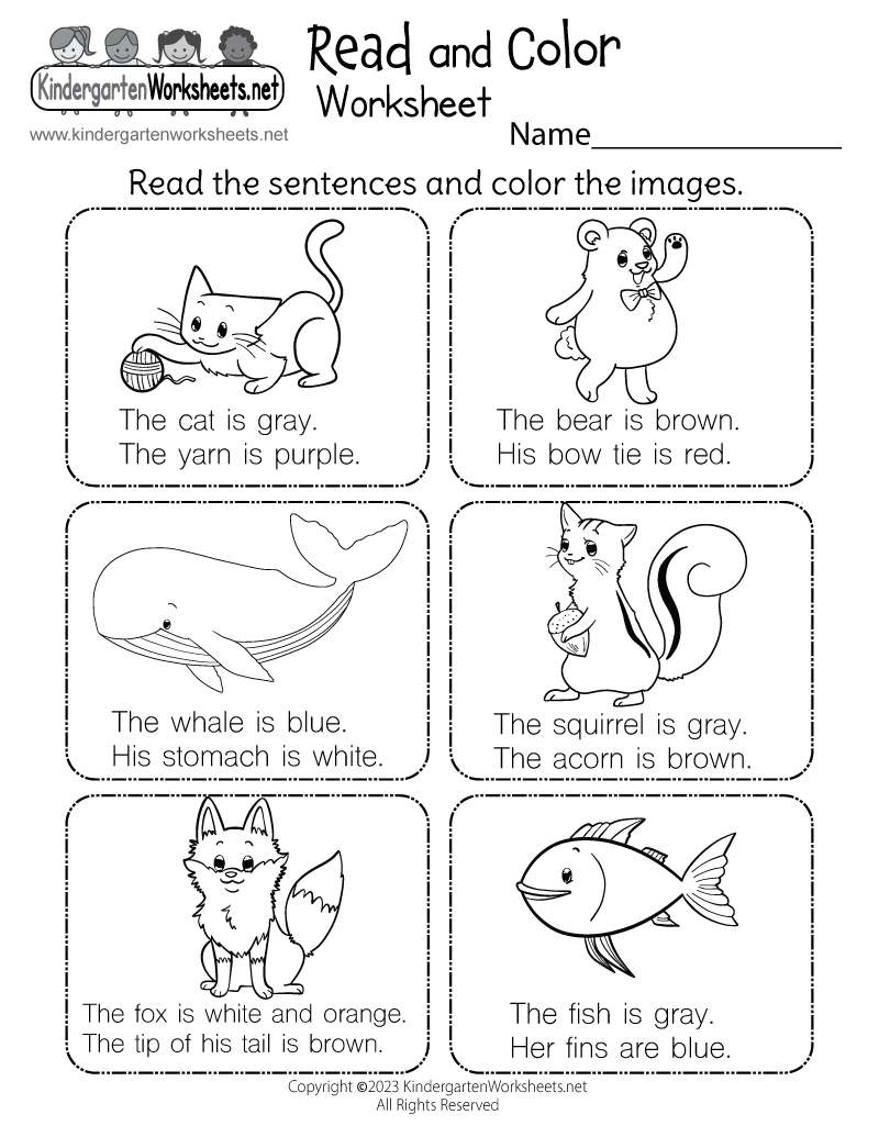 Read And Color Worksheet - Free Printable, Digital, & Pdf intended for Free Printable Easy Readers For Kindergarten