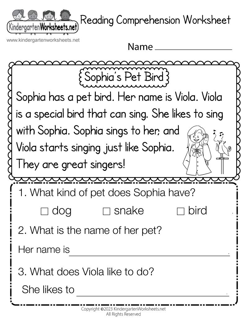 Reading Comprehension Worksheet - Free Printable, Digital, &amp;amp; Pdf for Free Printable Sight Word Reading Passages