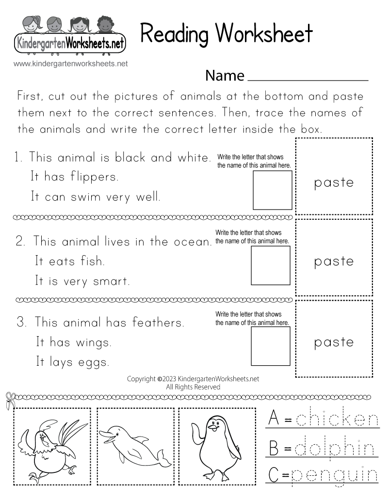 Reading Worksheet - Free Printable, Digital, & Pdf with regard to Free Printable English Reading Worksheets For Kindergarten