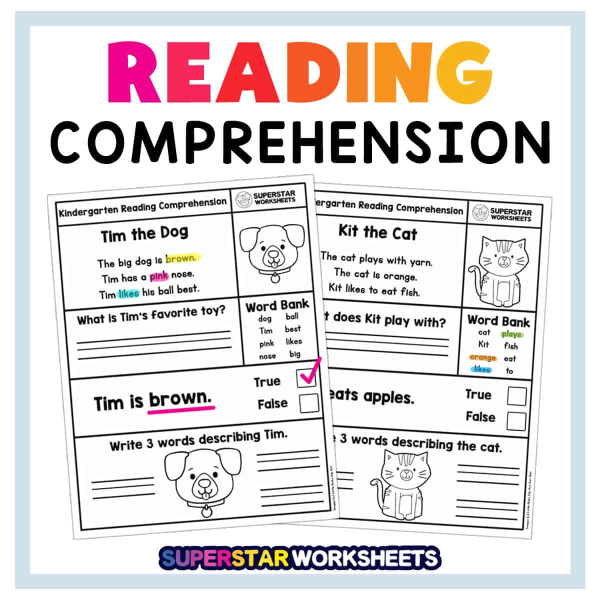 Reading Worksheets - Superstar Worksheets intended for Free Printable Reading Assessment Test