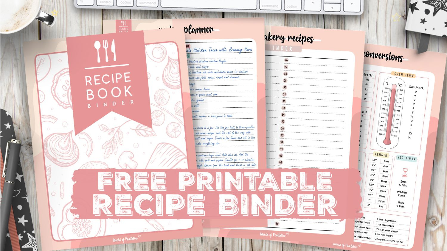 Recipe Binder - Organize Your Favorite Recipes For Free intended for Free Printable Recipe Binder