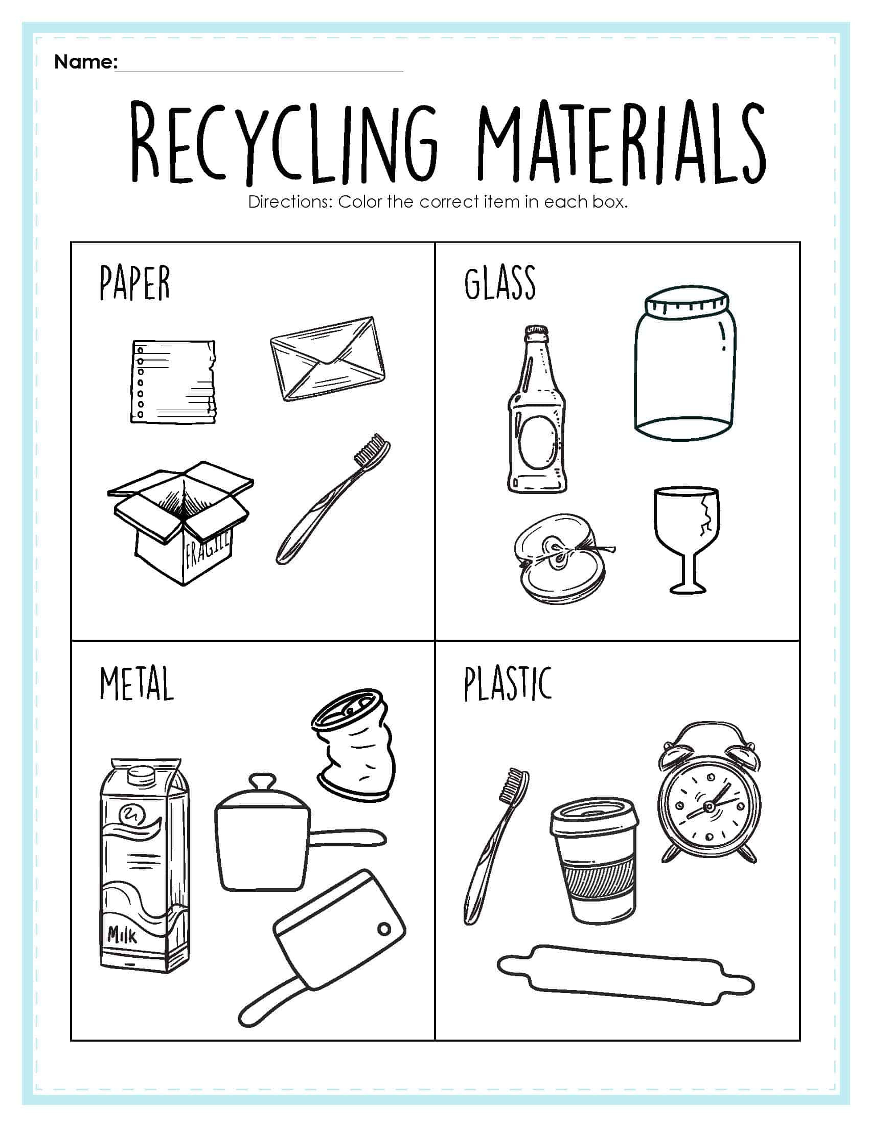 Recycling Activity Sheets For Kids (Free Printables) - Crafts On in Free Printable Recycling Worksheets