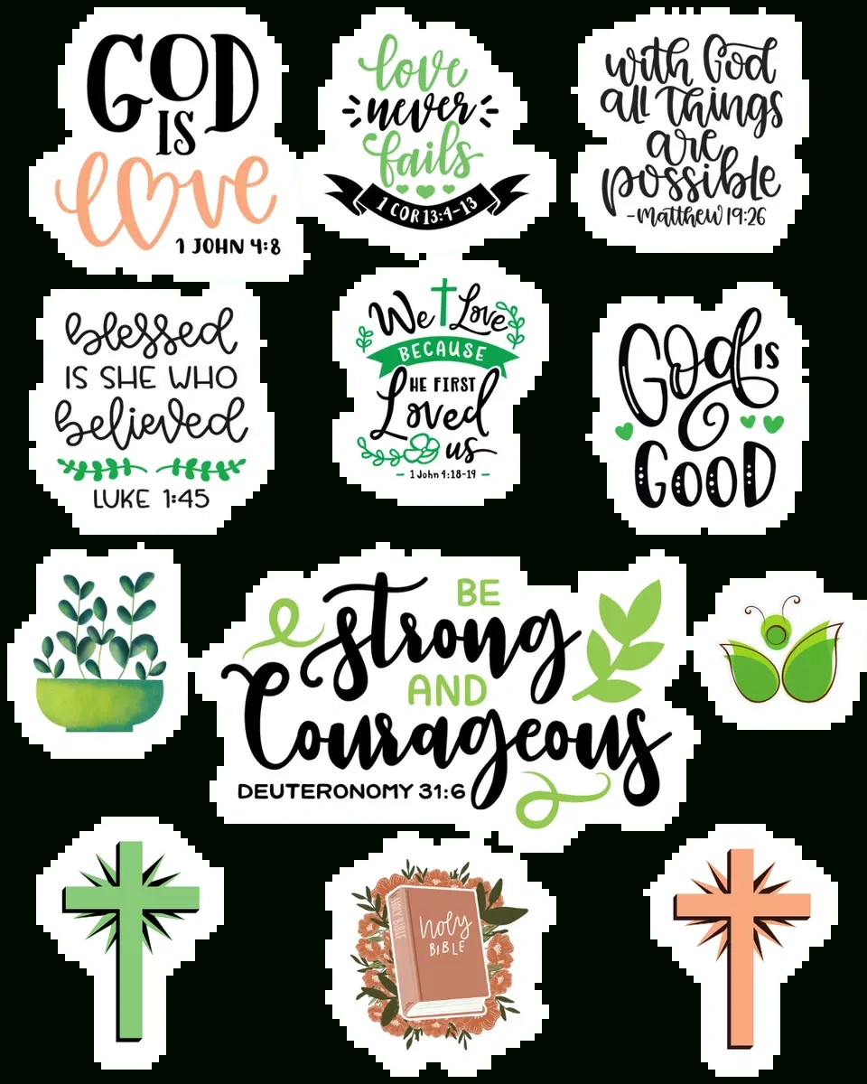 Religious Bible Verse Stickers 200Pcs Inspirational Jesus Faith regarding Free Printable Bible Verse Labels