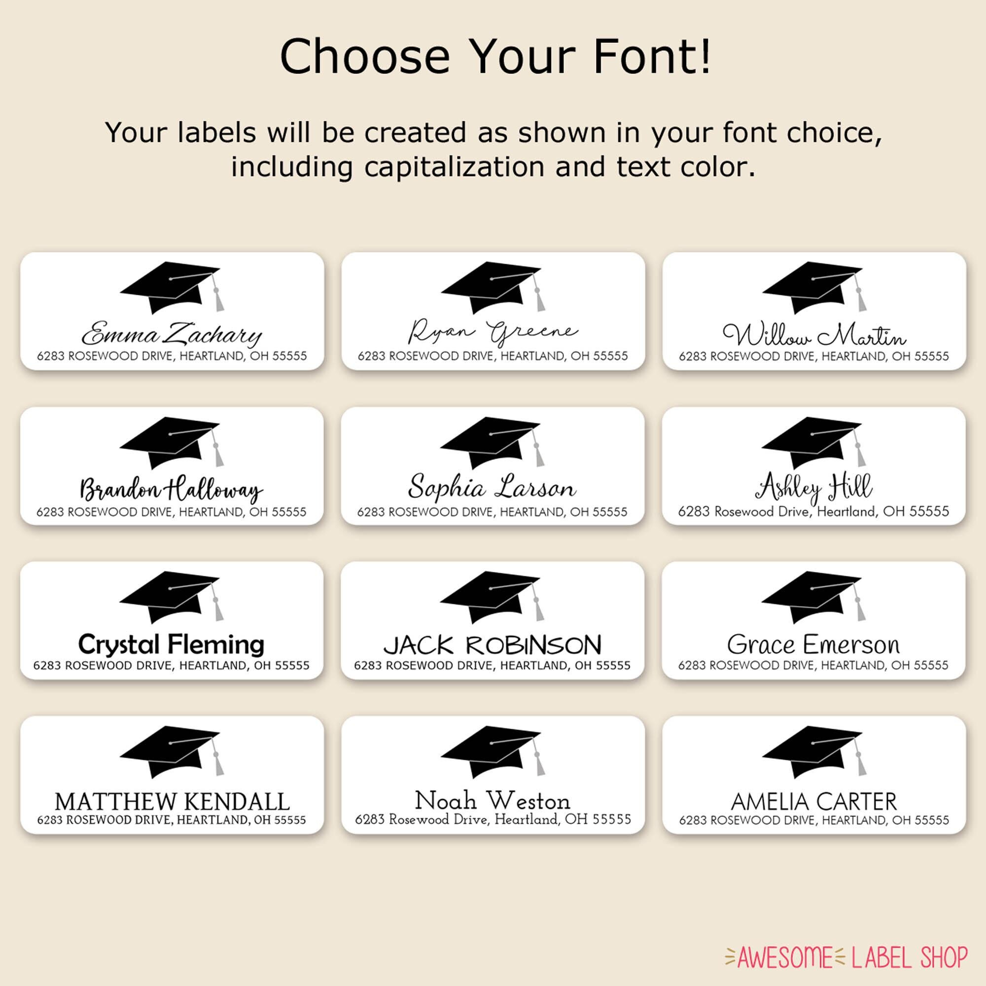 Return Address Labels Personalized Graduation Return Address pertaining to Free Printable Graduation Address Labels