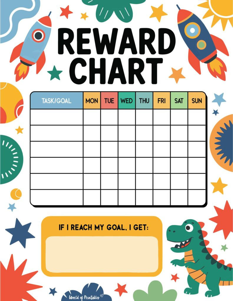 Rewards Chart Printable - 20+ Free Templates! - World Of Printables with regard to Free Printable Incentive Charts For Students