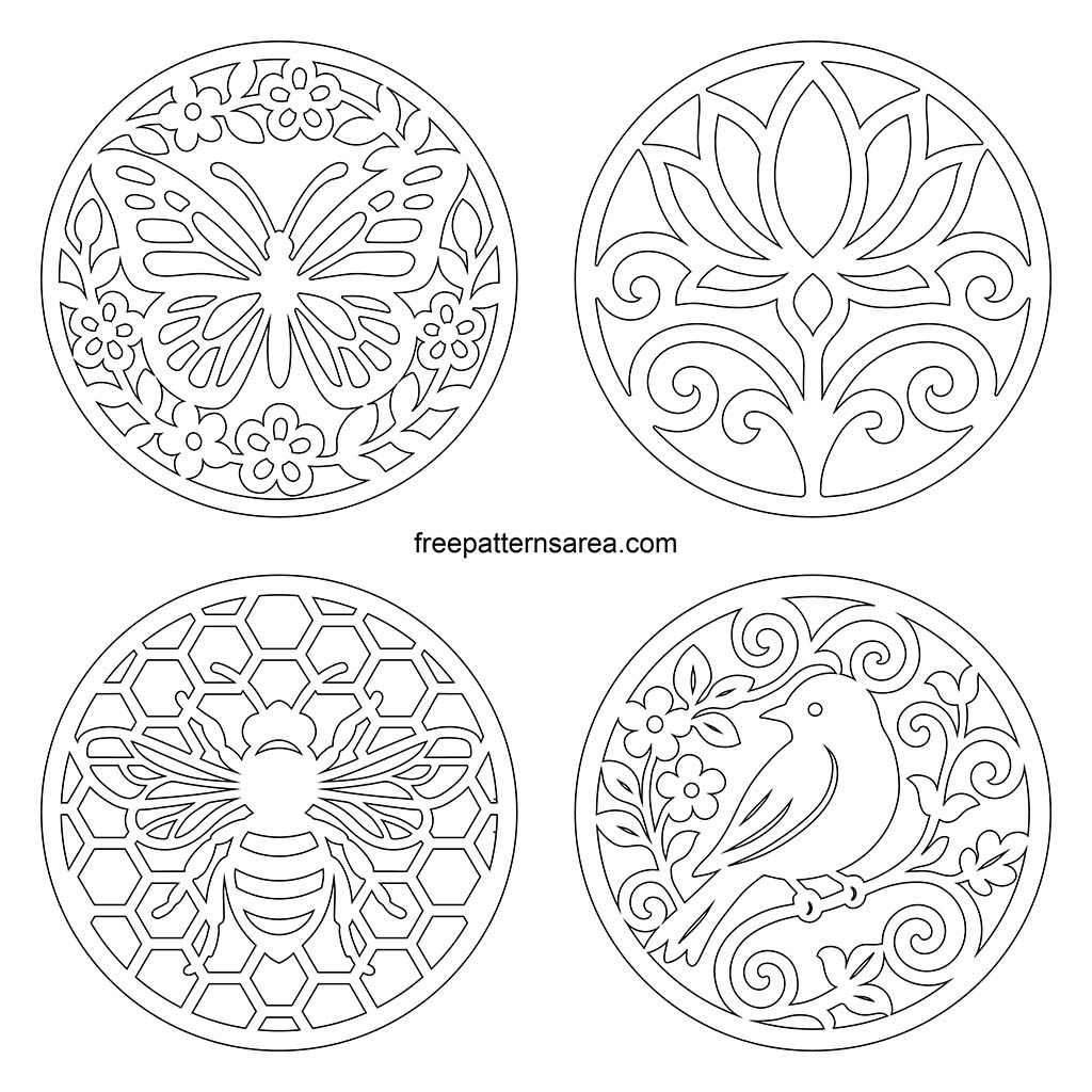 Round Coaster Templates – Free Pdf For Crafts &amp;amp; Scroll Saw within Scroll Saw Patterns Free Printable