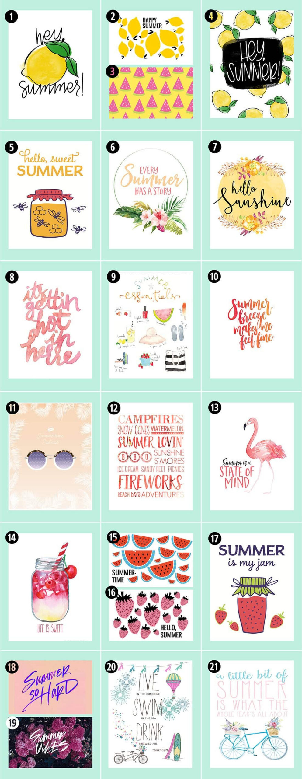Roundup: 38 Free Summer Printables • Little Gold Pixel for Free Summer Printables