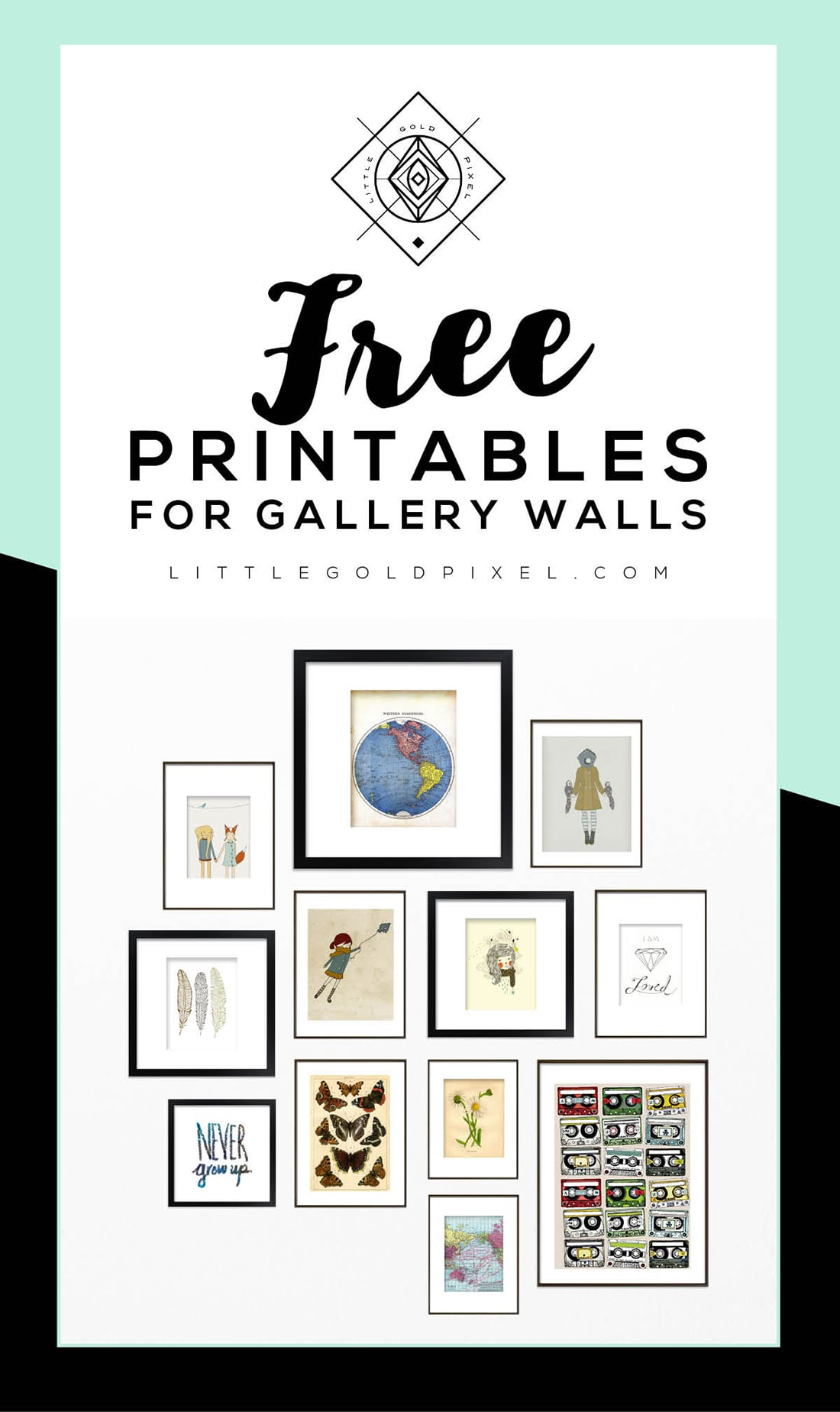 Roundup: Free Printables For Gallery Walls • Little Gold Pixel regarding Free Gallery Wall Printables