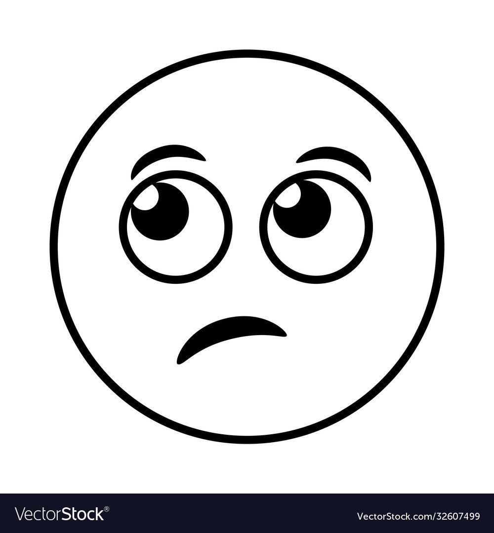 Sad Emoji Face Classic Line Style Icon Royalty Free Vector with regard to Free Printable Sad Faces