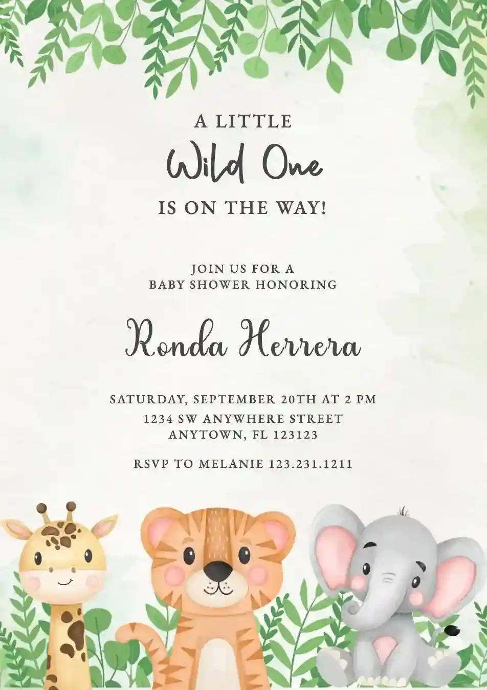 Safari Baby Shower - Free Baby Shower Invitation Templates | Invitanku regarding Free Printable Jungle Safari Baby Shower Invitations