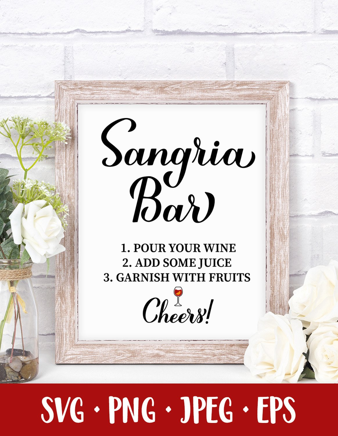Sangria Bar Sign Hand Lettered Svg. Spanish Summer Drink regarding Free Sangria Bar Sign Printable