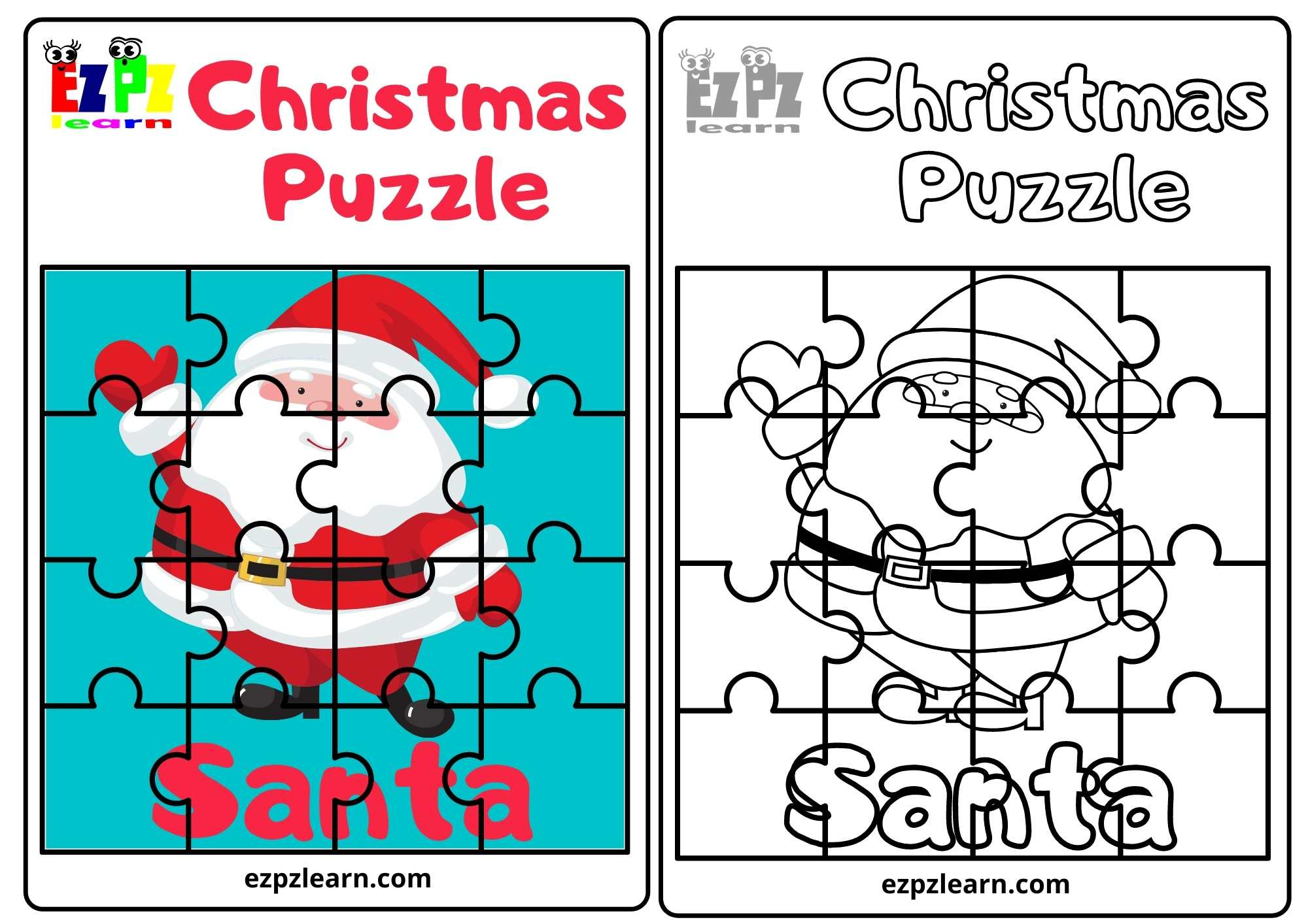 Santa Christmas Puzzle Hard - Ezpzlearn with Free Printable Christmas Puzzle Games