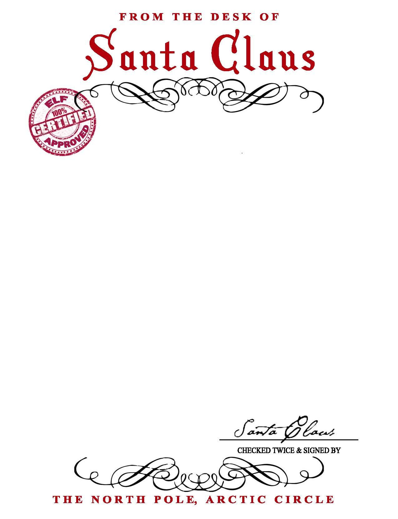 Santa Claus Stationary {Free Printable} with regard to North Pole Stationary Printable Free