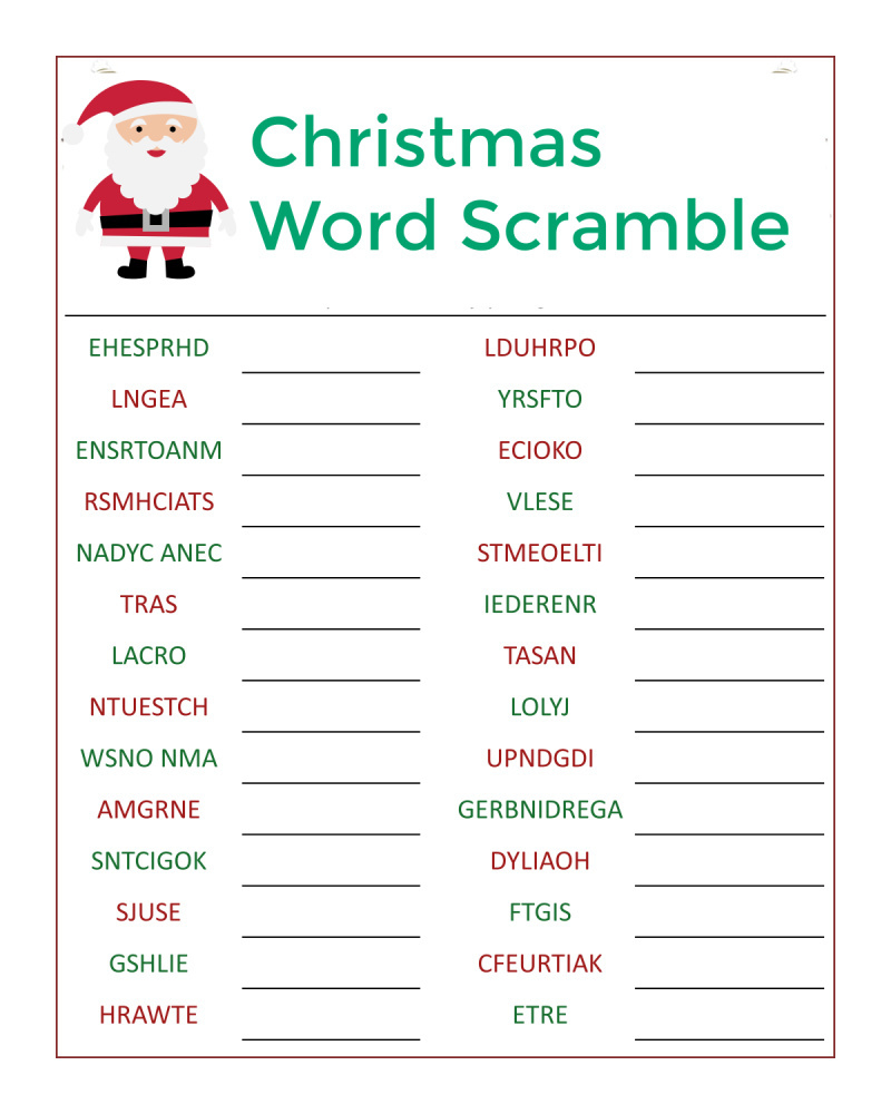 Santa&amp;#039;S Christmas Word Scramble Activity Page - Mama Likes This with regard to Free Printable Christmas Word Scramble With Answers