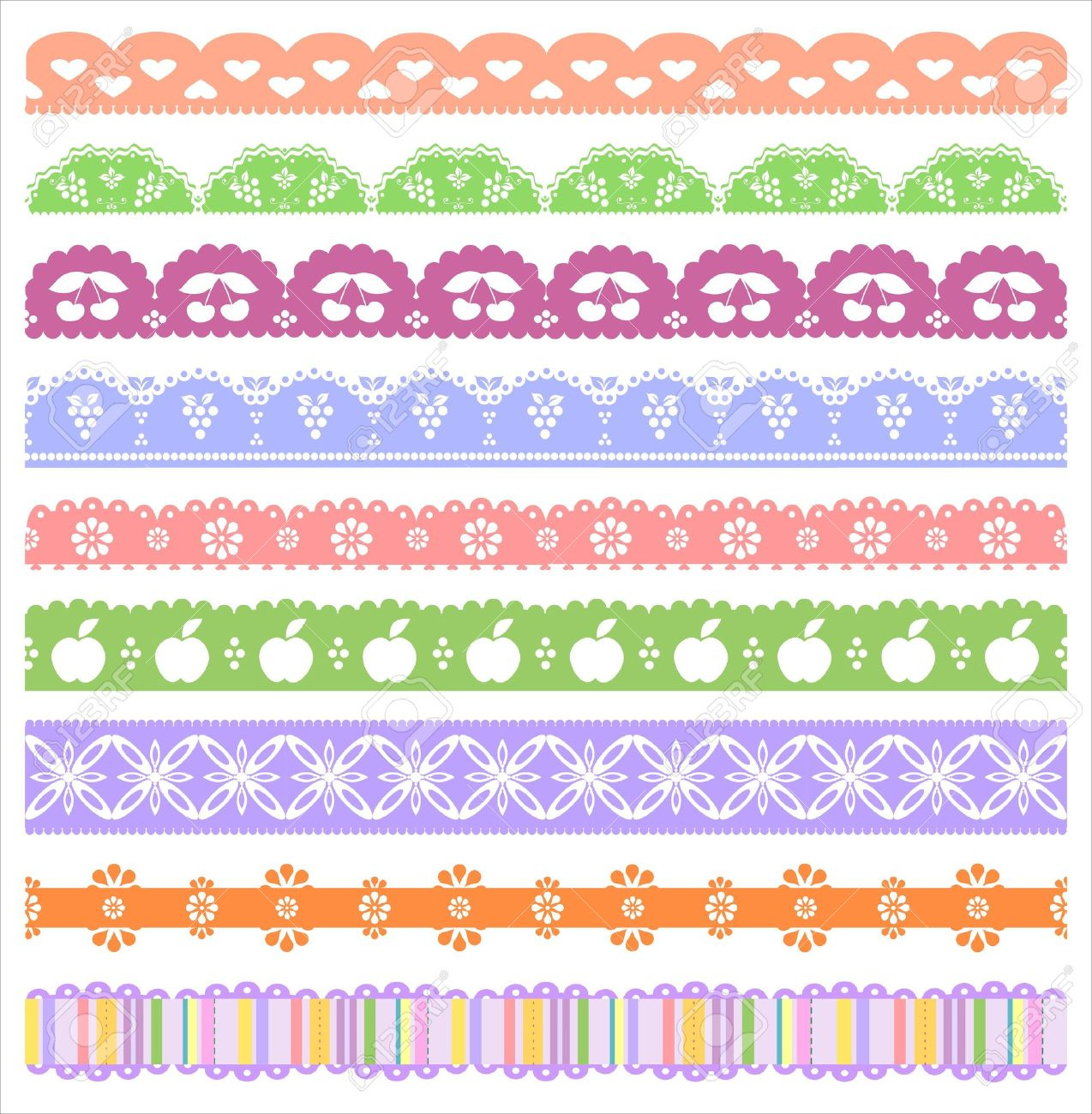 Scalloped Scrapbooking Borders Set Royalty Free Svg, Cliparts inside Free Printable Borders For Scrapbooking
