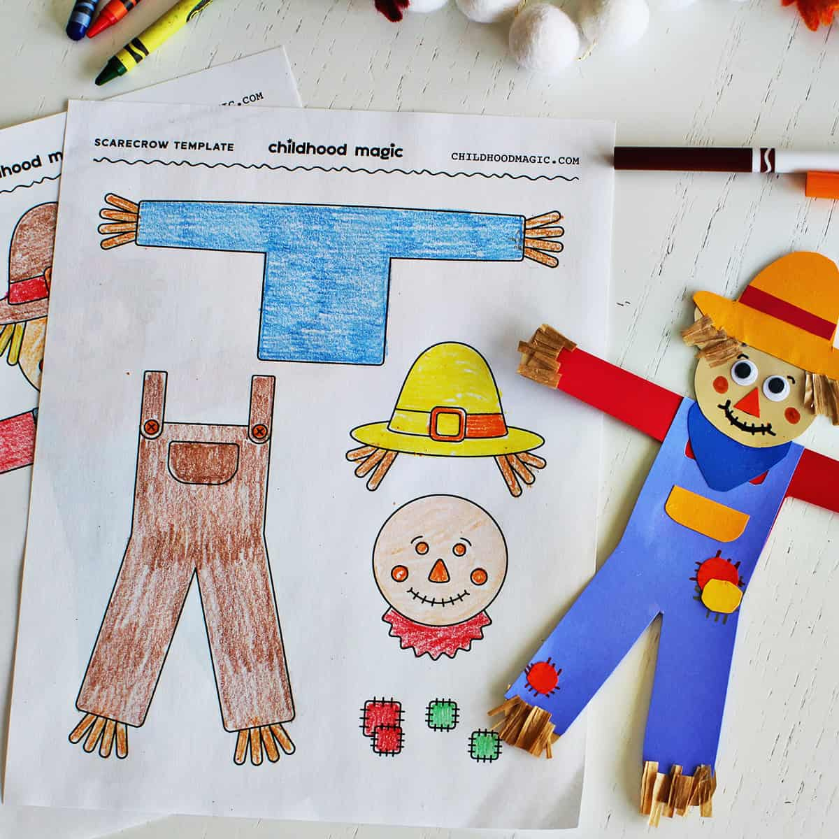 Scarecrow Template For Kids Crafts- Free Printable - Childhood Magic inside Free Scarecrow Template Printable