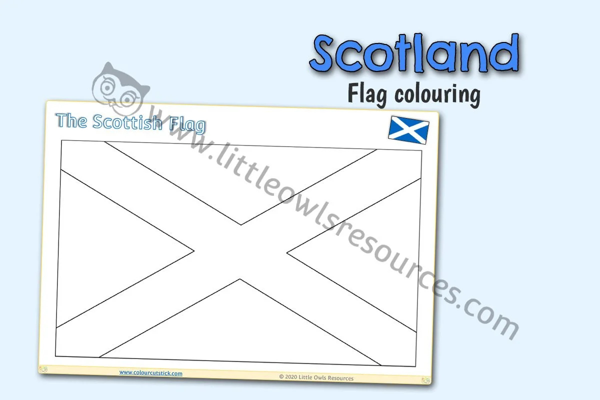 Scottish Flag (Saltire) Colouring & Craft Activity Sheet | Eyfs inside Free Printable Scottish Flag