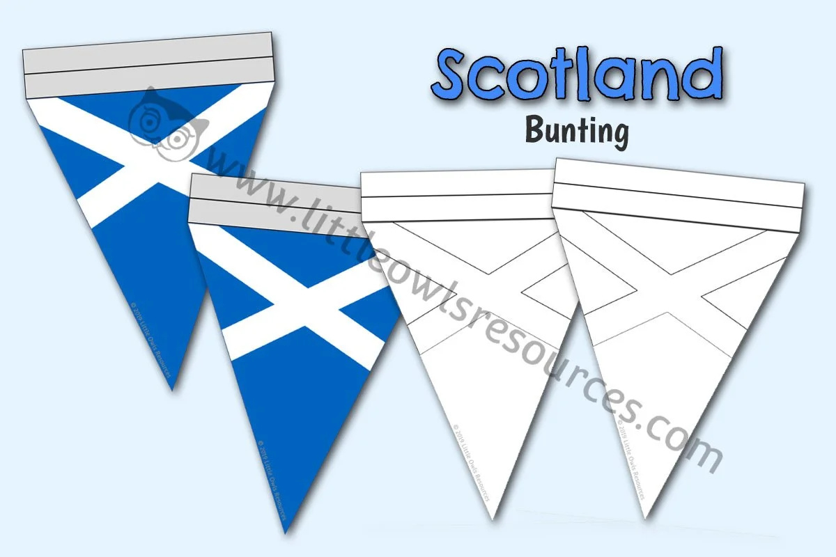 Scottish Flag/Saltire Display Bunting | Eyfs & Ks1 (Includes for Free Printable Scottish Flag