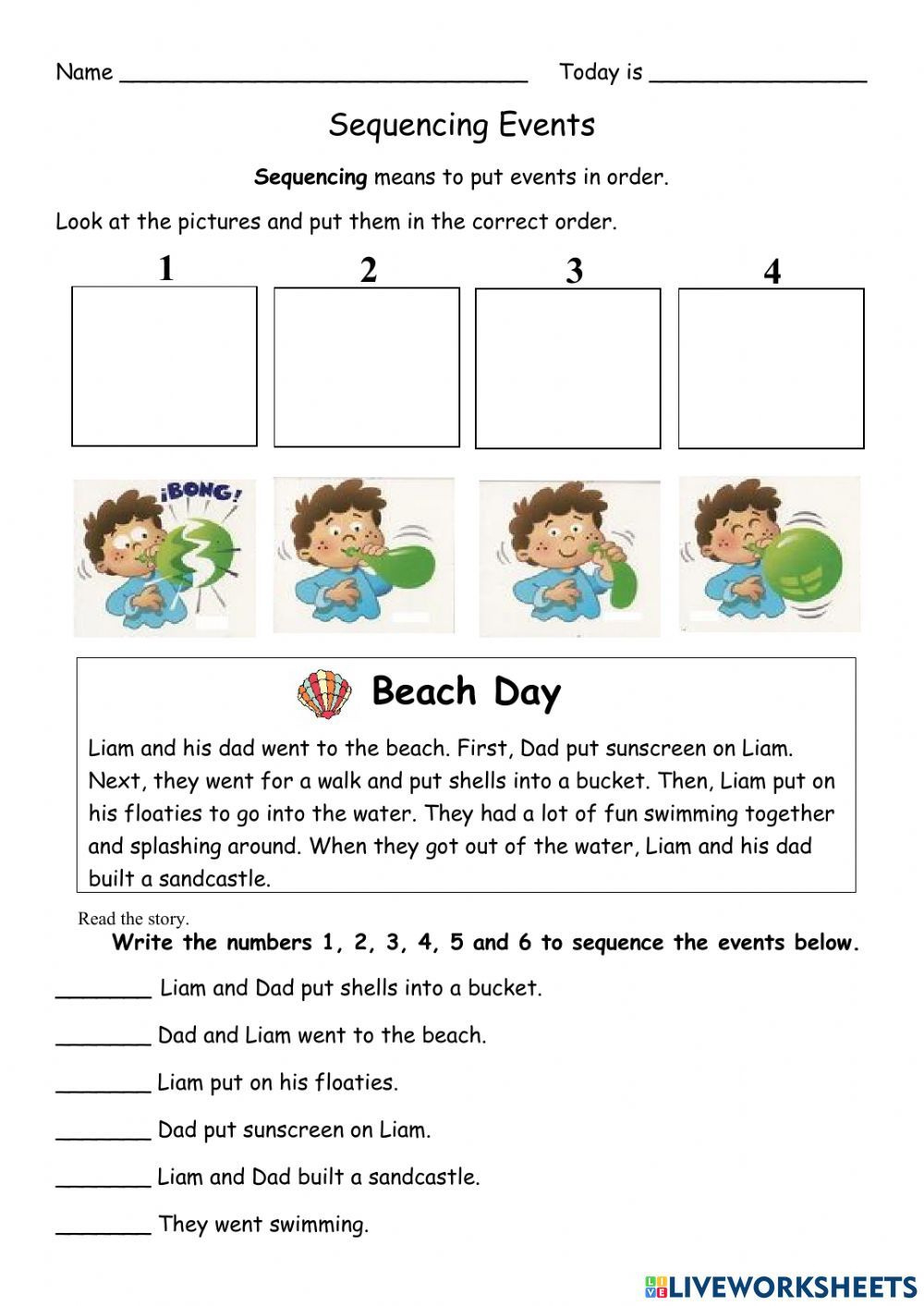 Sequencing Events Worksheet - Reading Worksheet | Sequence Of intended for Free Printable Sequencing Worksheets 2Nd Grade