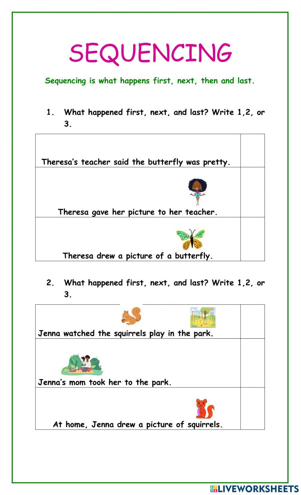 Sequencing Interactive Activity For Grade 1-2 | Live Worksheets within Free Printable Sequencing Worksheets 2Nd Grade
