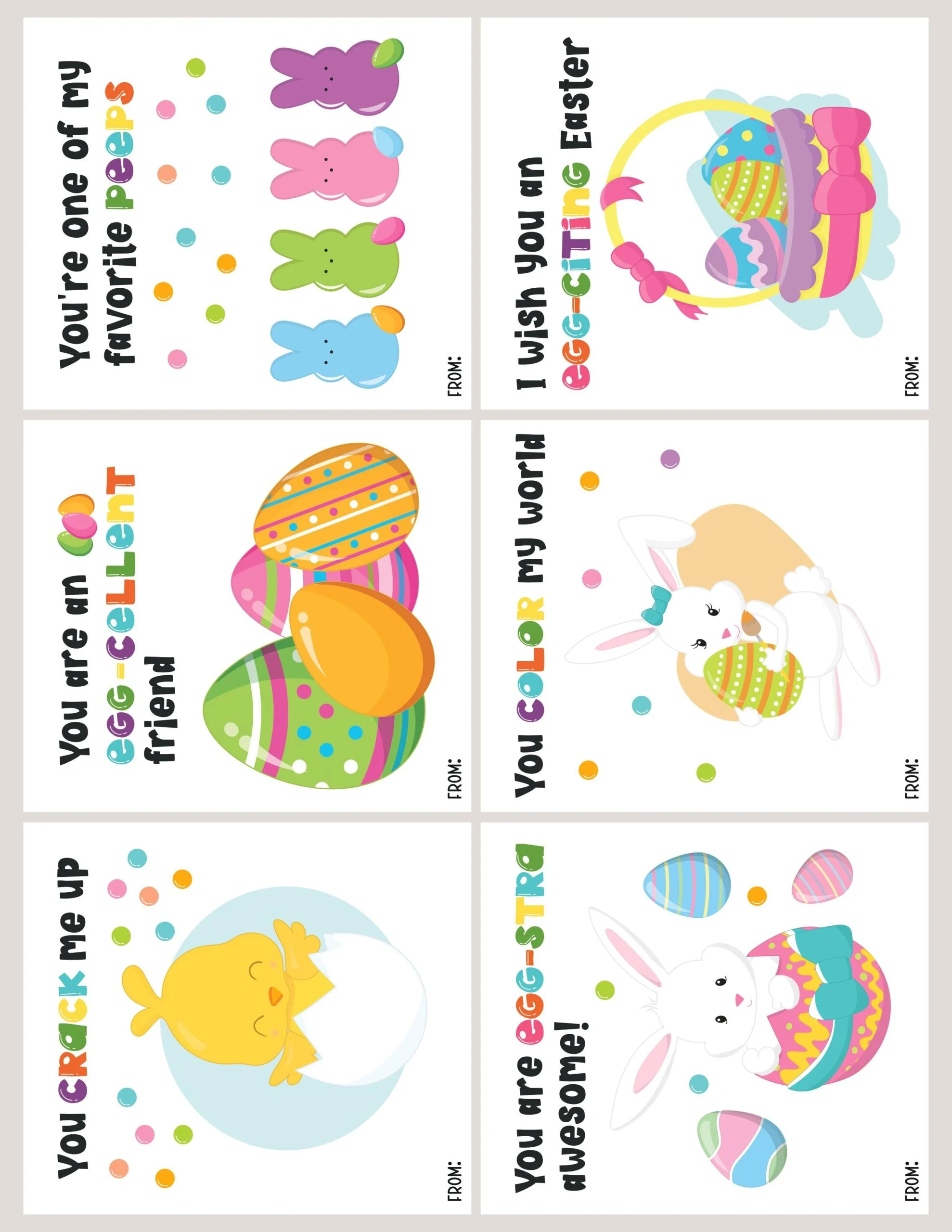 Set Of 6 Free Printable Easter Cards For Kids throughout Free Printable Easter Greeting Cards
