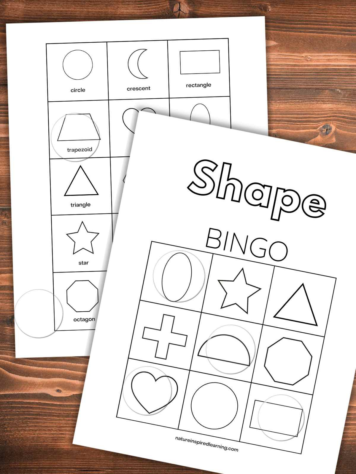 Shape Bingo (Printable) - Nature Inspired Learning for 3D Shape Bingo Free Printable