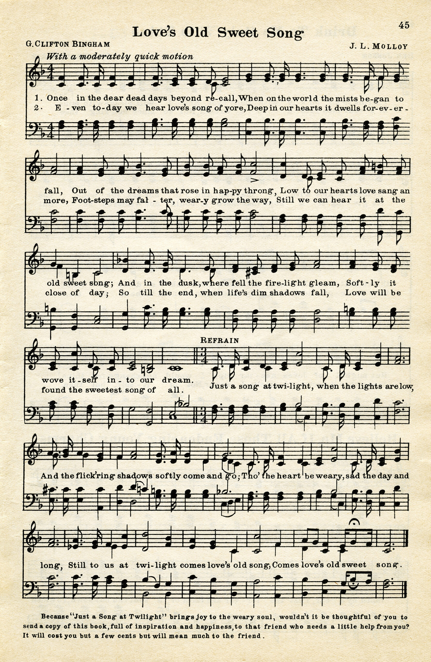 Sheet Music Archives - Page 3 Of 3 - The Old Design Shop for Free Printable Sheet Music Lyrics