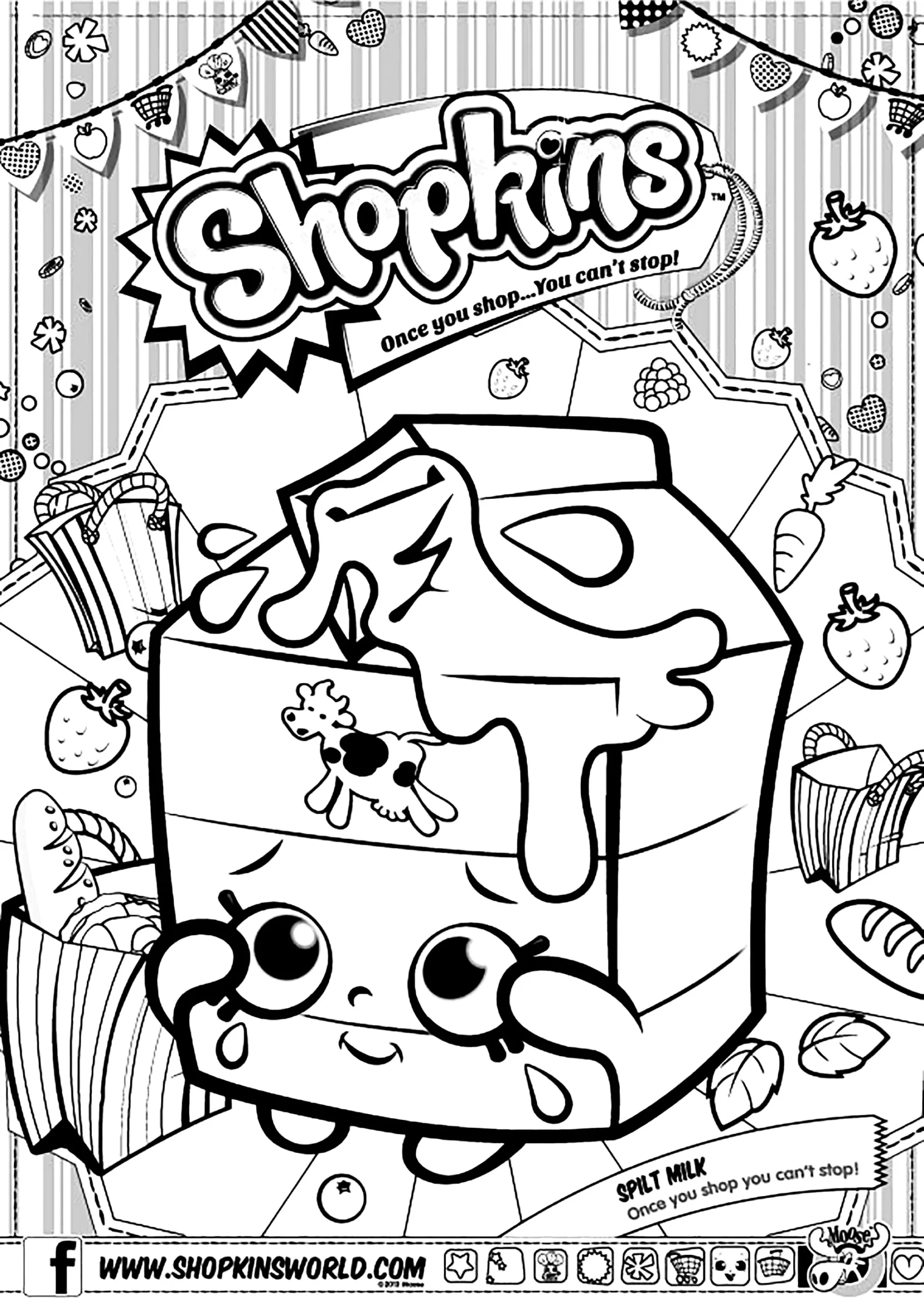 Shopkins : Spilt Milk - Shopkins Coloring Pages intended for Shopkins Free Printables