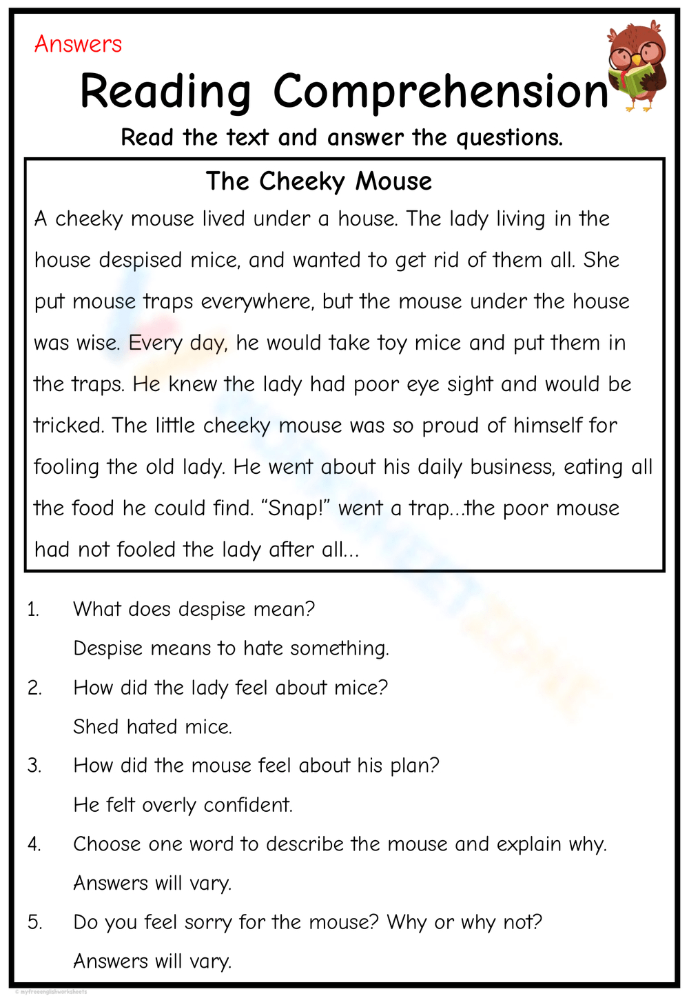 Short Story Worksheets & Printable with regard to Free Printable Short Stories With Comprehension Questions
