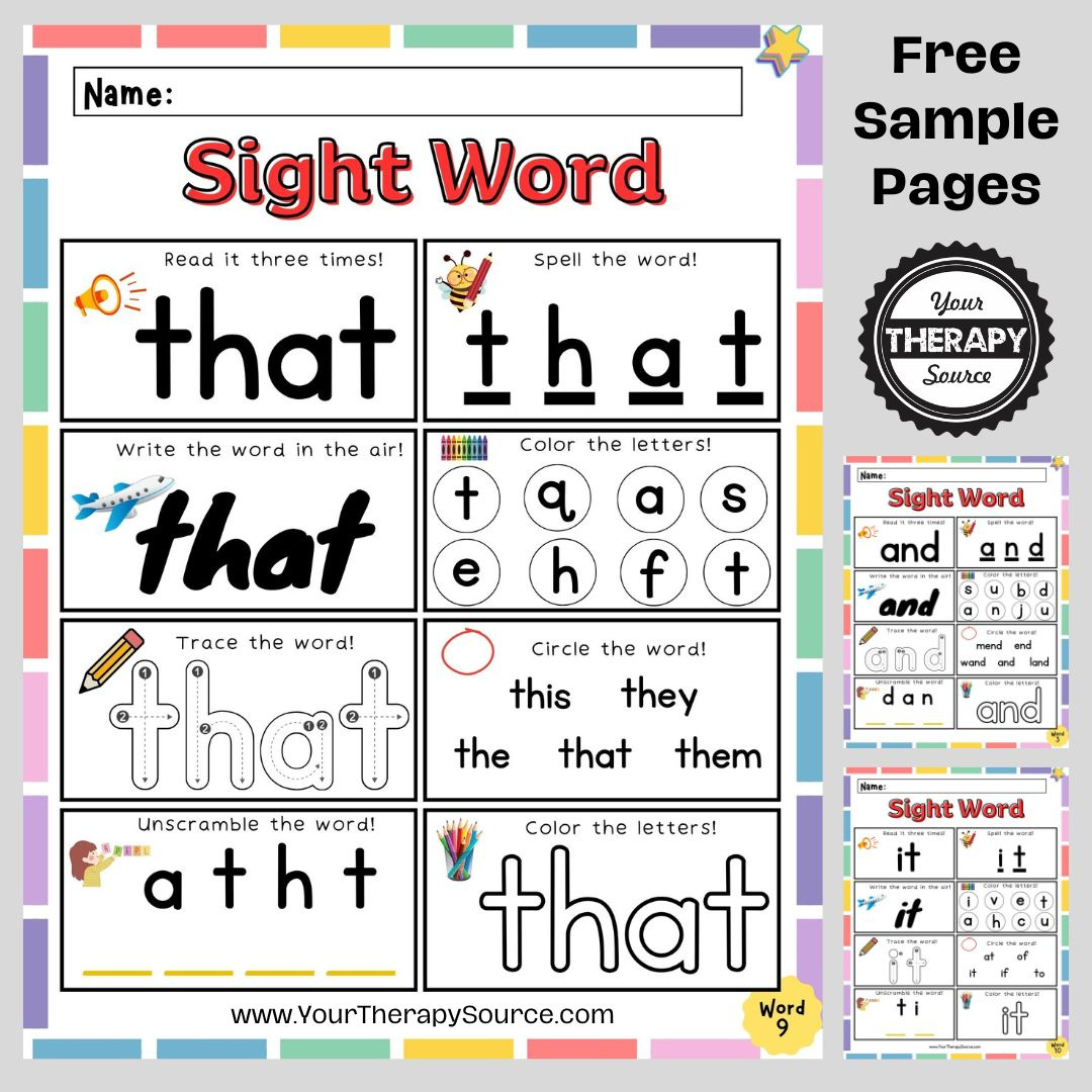 Sight Words Kindergarten Worksheet - Free Printables - Your throughout Free Sight Word Printables