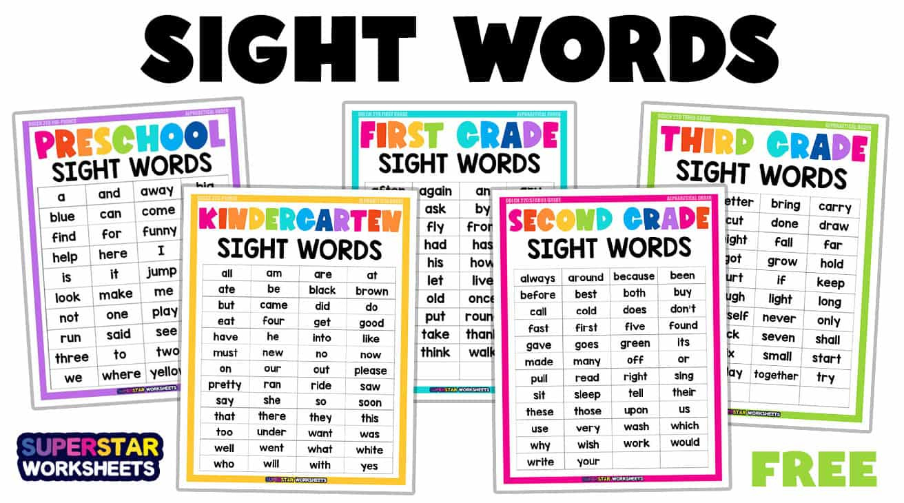 Sight Words - Superstar Worksheets pertaining to Free Printable Sight Words