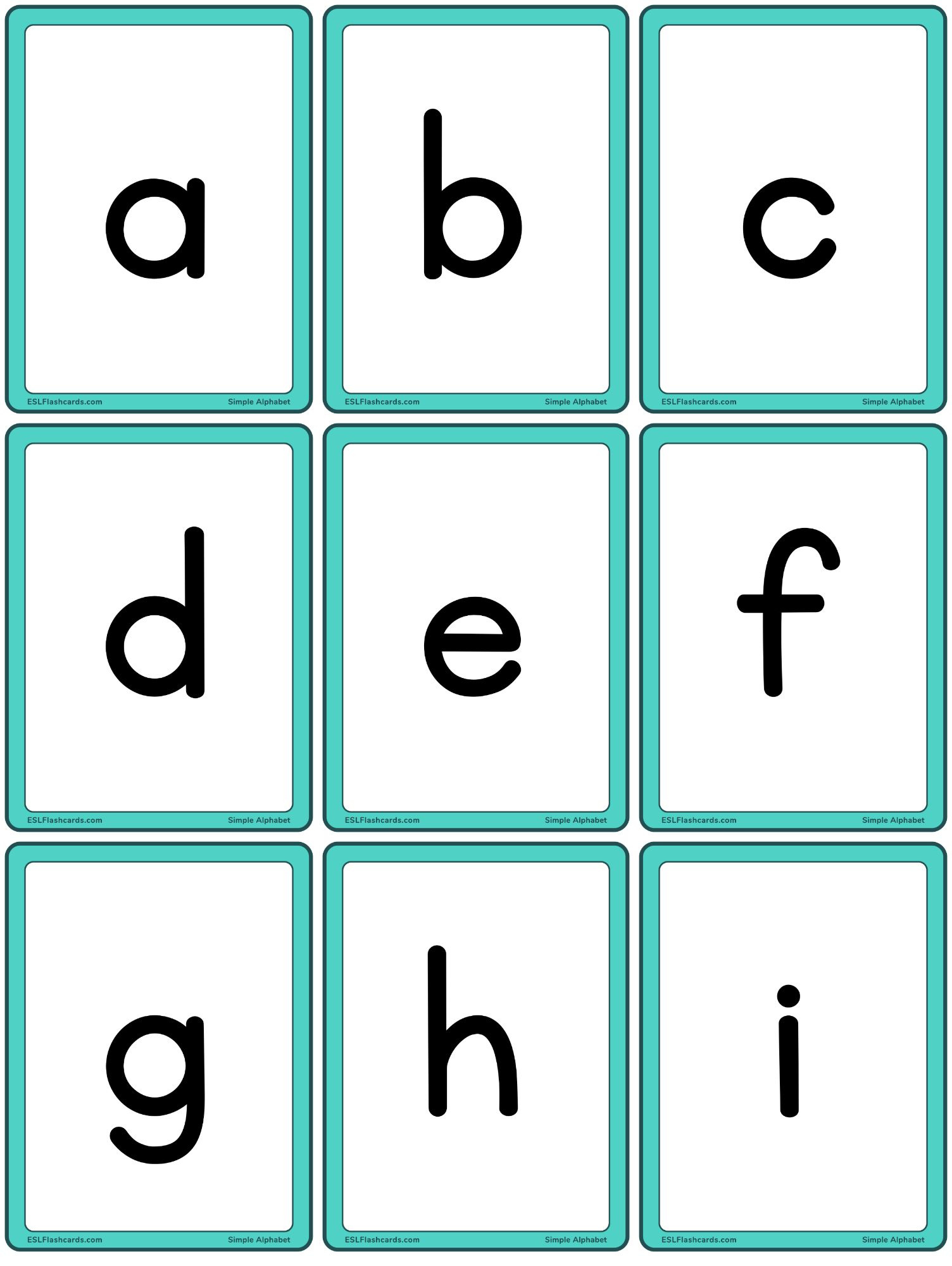 Simple Alphabet – Esl Flashcards with regard to Free Printable Abc Flashcards