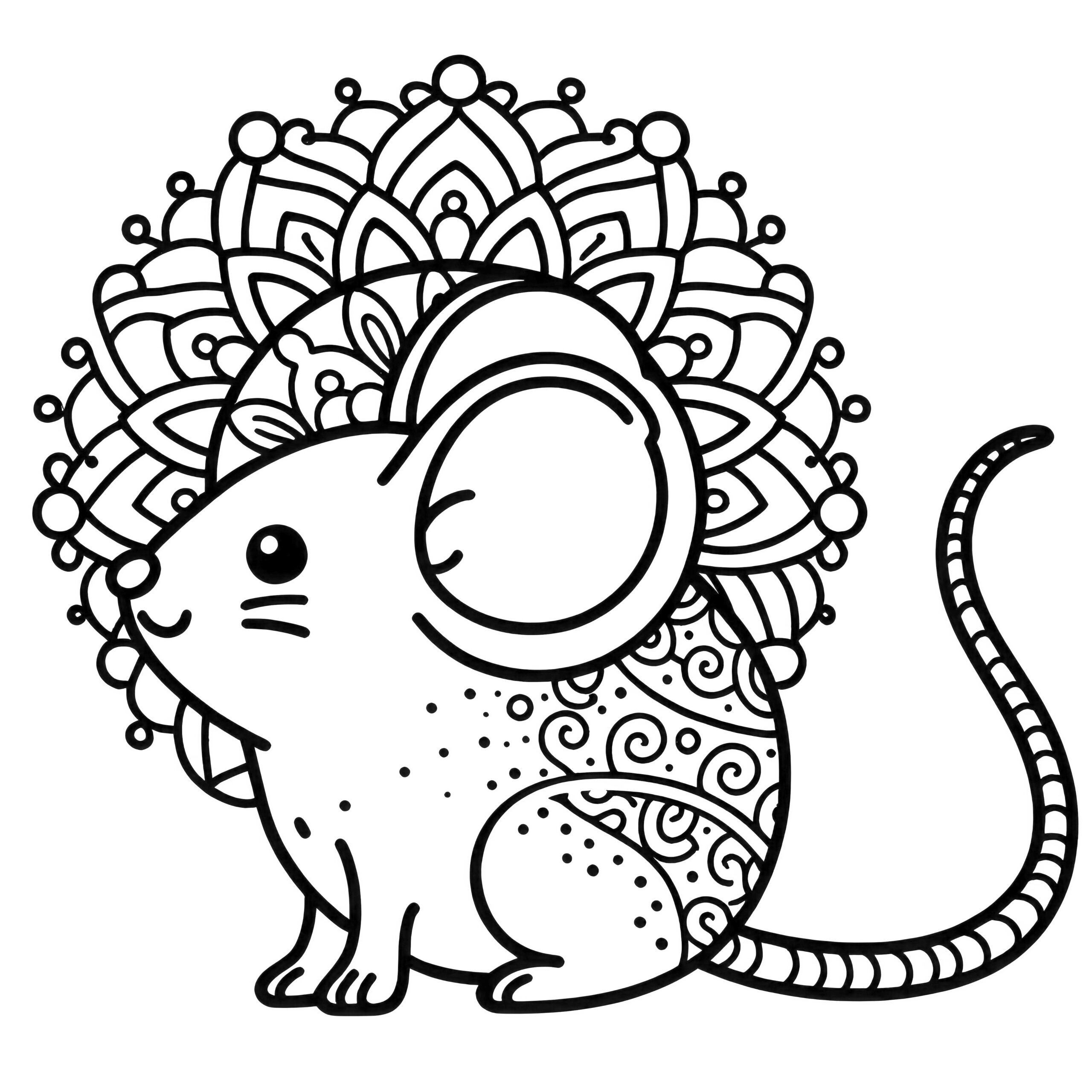 Simple Animal Mandala: Color In Mouse For Free within Free Printable Arty Animal Outlines