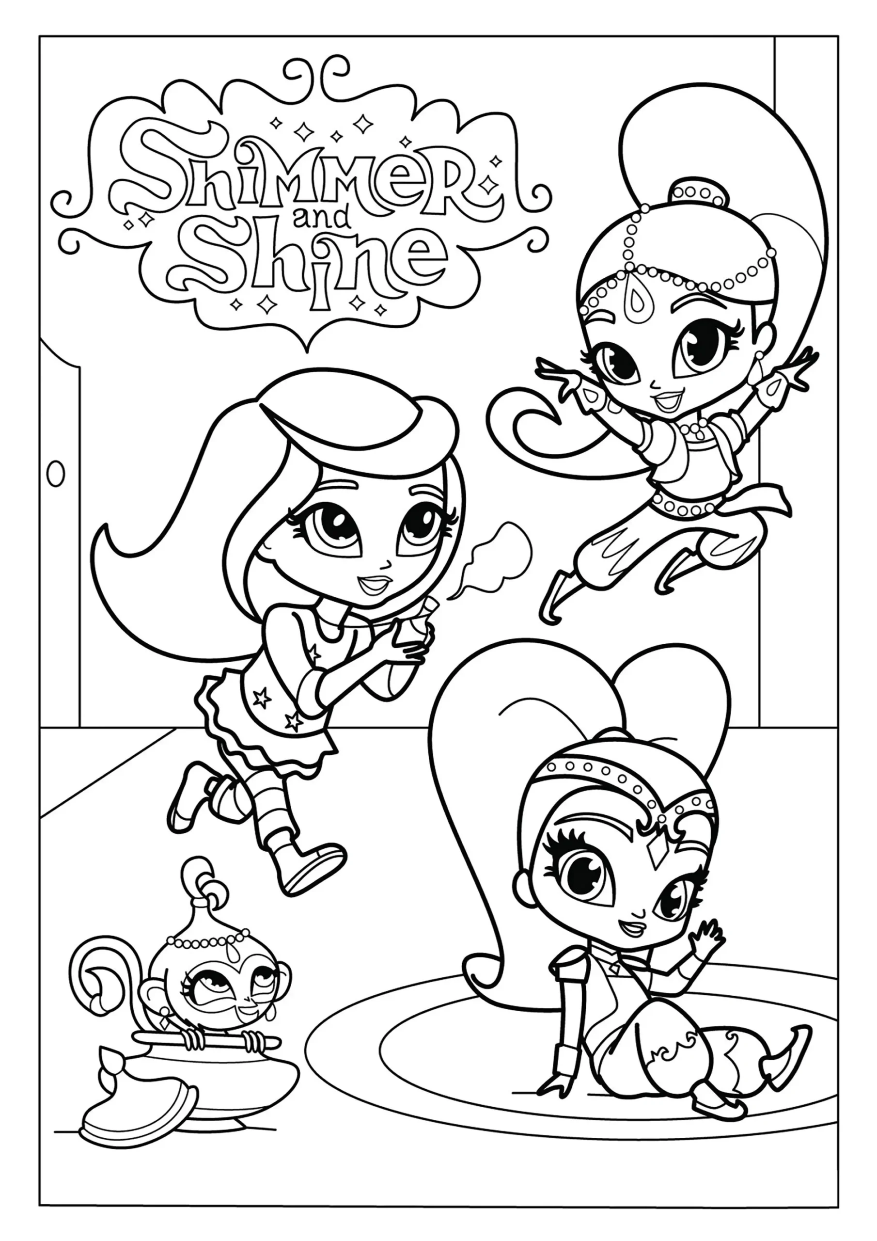 Simple Coloring Inspiredshimmer And Shine - Shimmer And Shine for Shimmer And Shine Free Printables