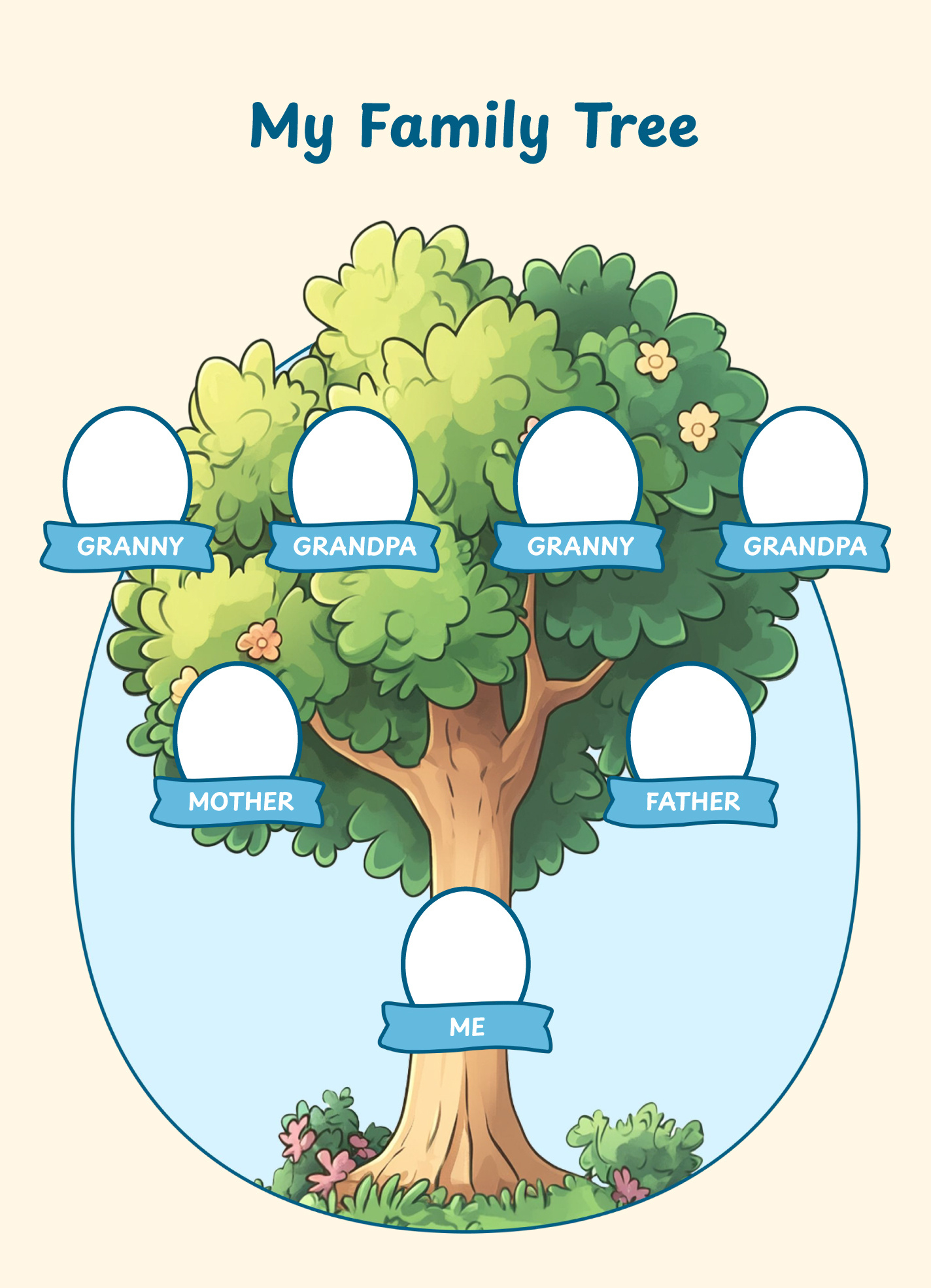 Simple Family Tree Free Google Docs Template - Gdoc.io pertaining to Free Printable Family Tree