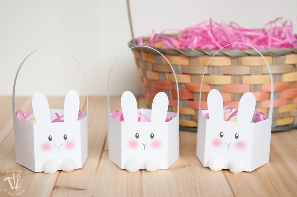 Simple Printable Bunny Easter Basket • Crafting My Home in Free Printable Easter Baskets