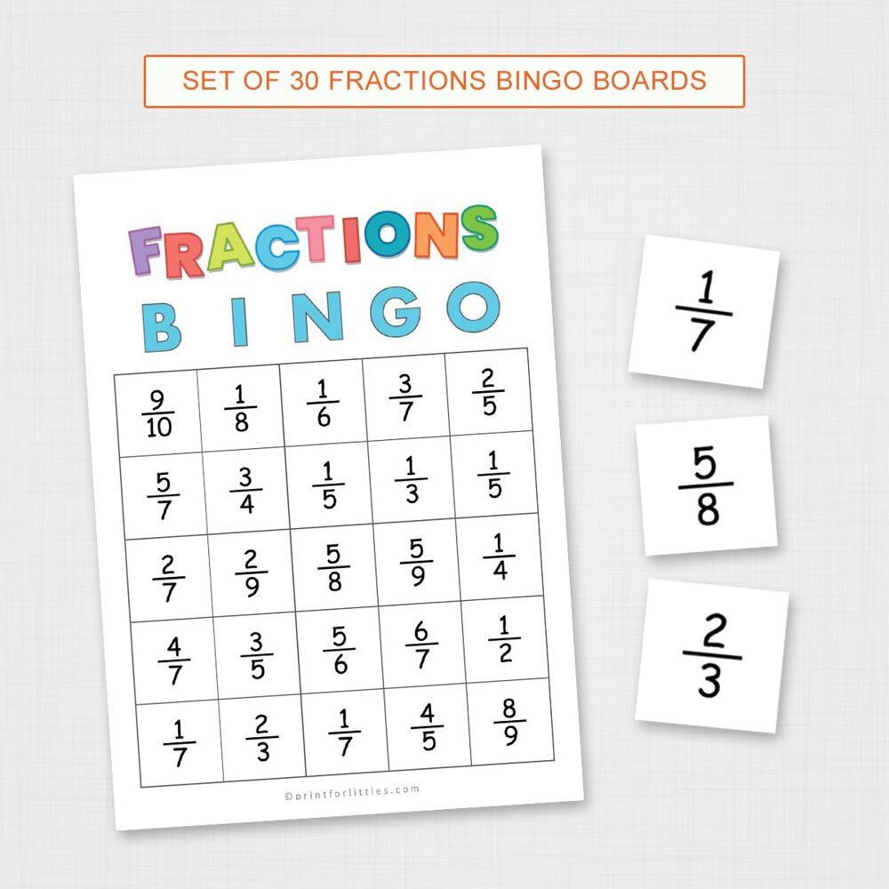 Simplifying Fractions Bingo Printable | Math Games For Kids intended for Fraction Bingo Cards Printable Free