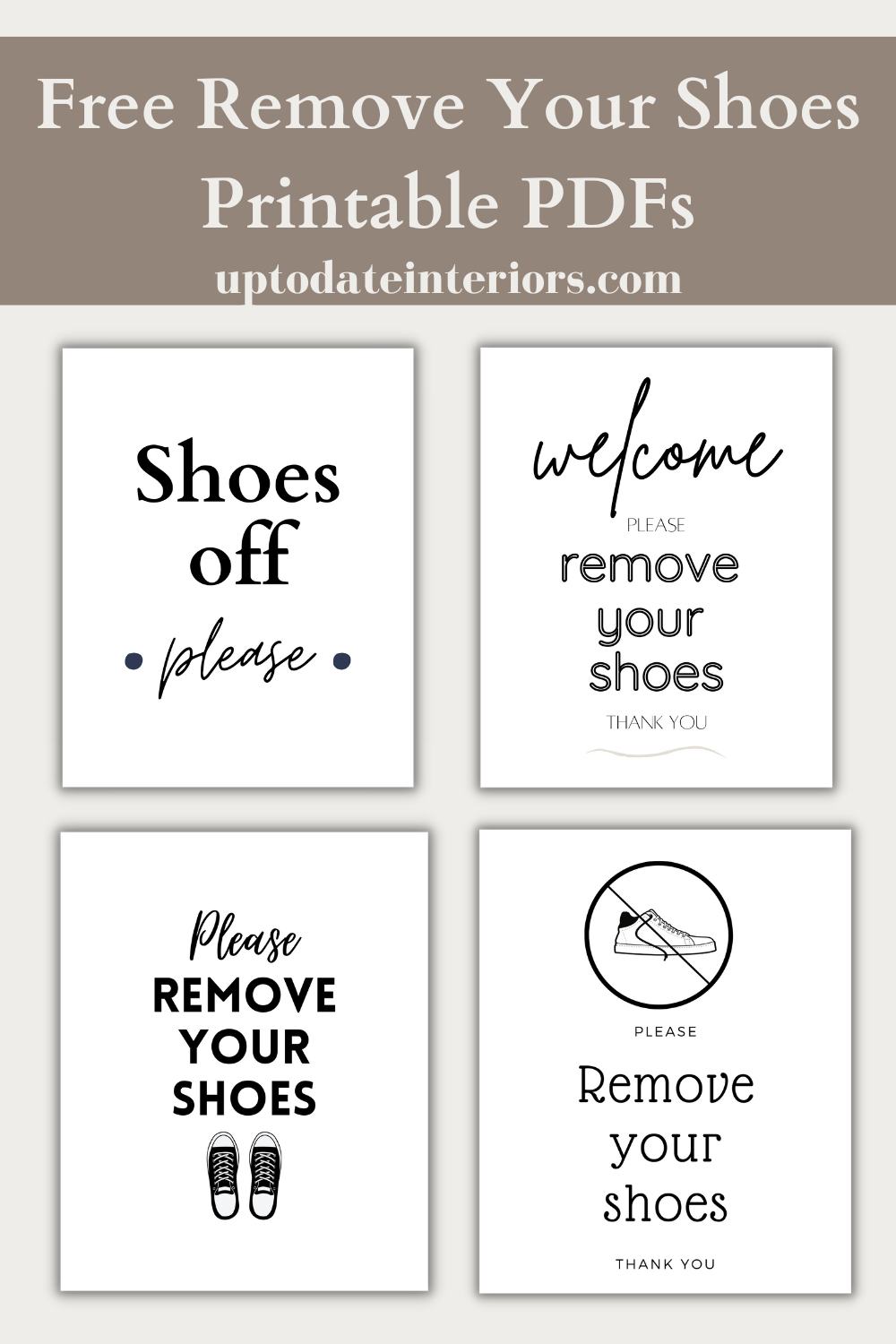 Simplistic And Modern Free Printable Shoes Off Signs - in Free Printable Remove Your Shoes Sign