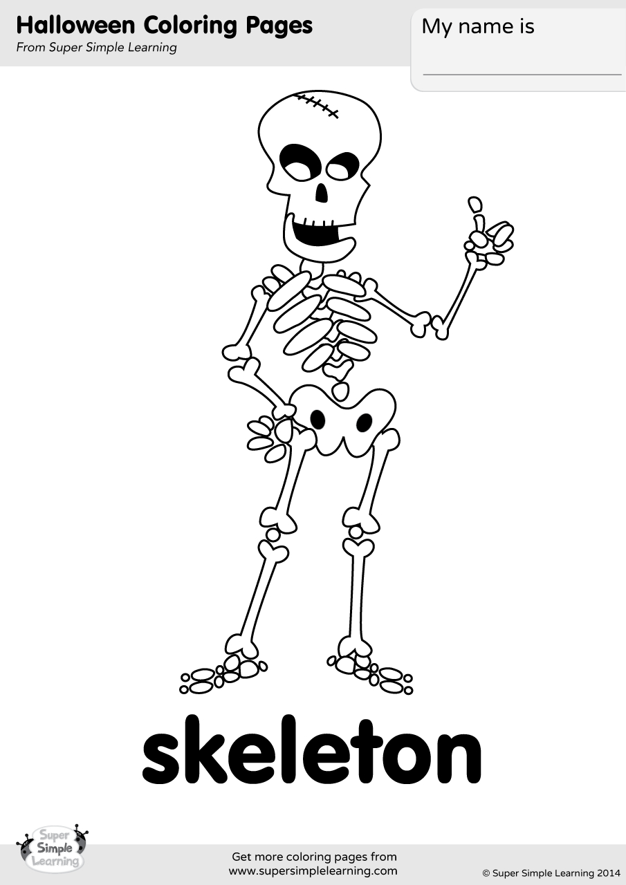 Skeleton Coloring Page - Super Simple with Free Printable Skeleton Coloring Pages