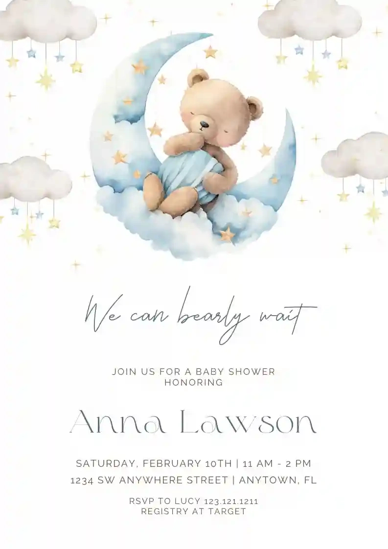 Sleeping Baby Boy - Free Baby Shower Invitation Templates | Invitanku for Free Baby Boy Shower Invitations Printable