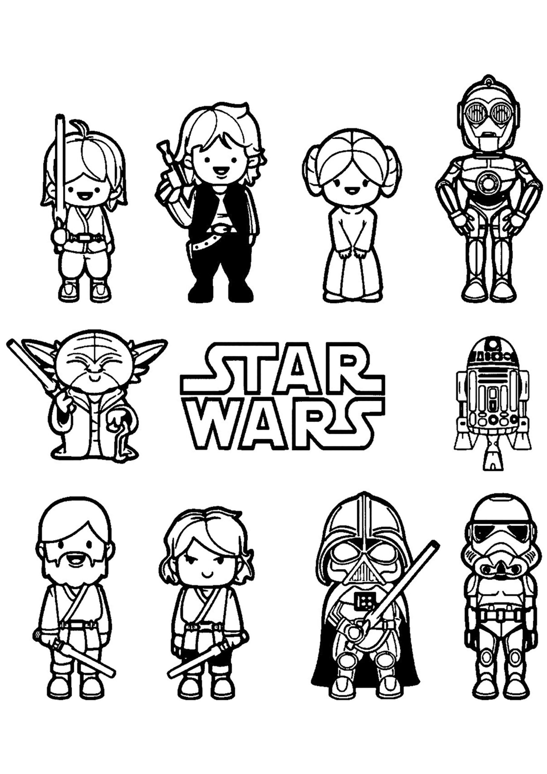 Small Star Wars Characters - Star Wars Coloring Pages pertaining to Free Printable Star Wars Coloring Pages