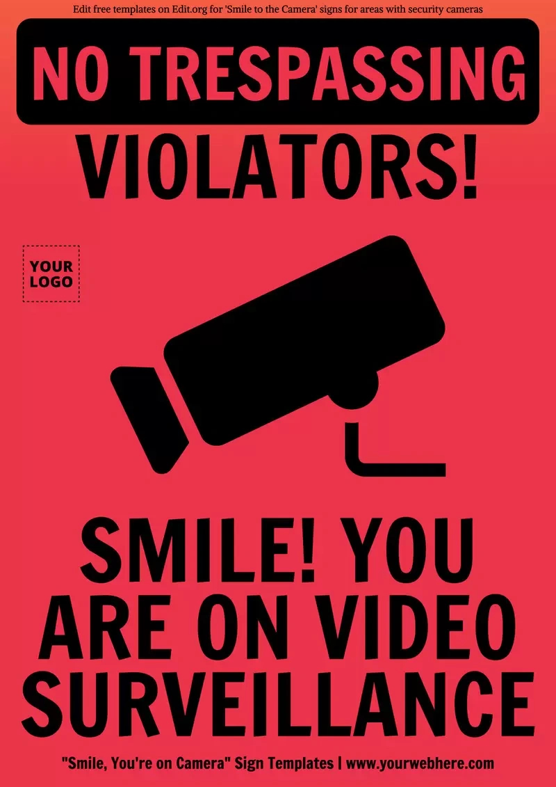 Smile, You Are On Camera Sign Templates within Free Printable Smile Your On Camera