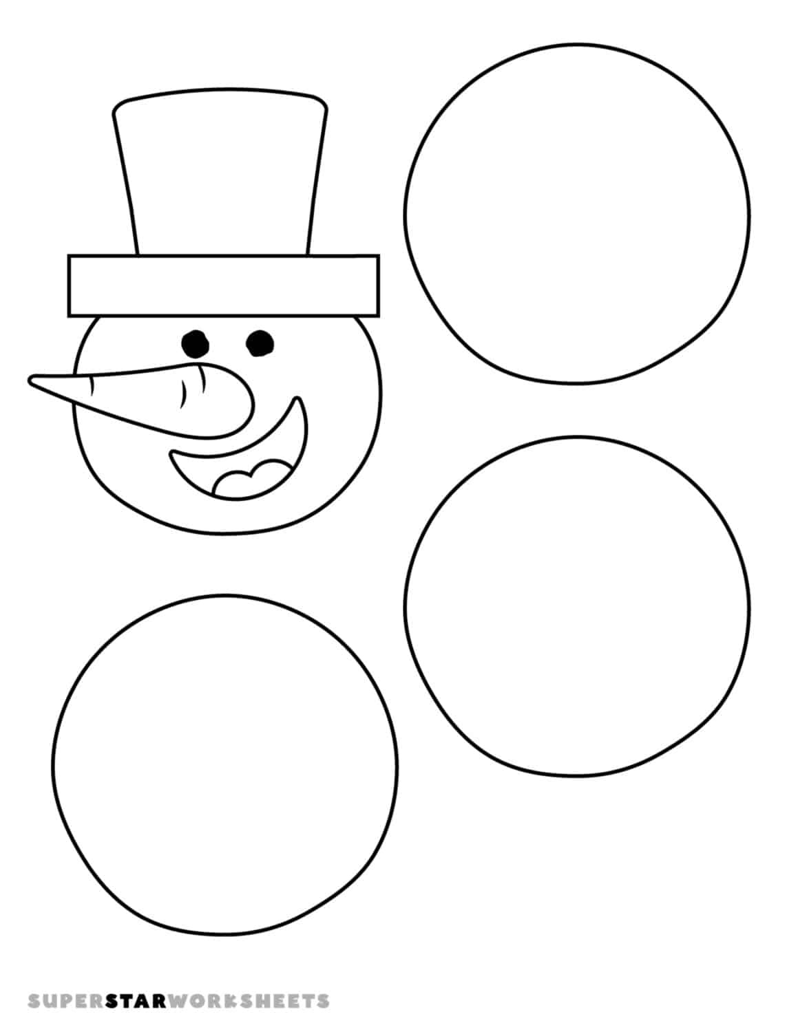 Snowman Templates (Free Printables) - Superstar Worksheets in Free Printable Snowman Hat Templates