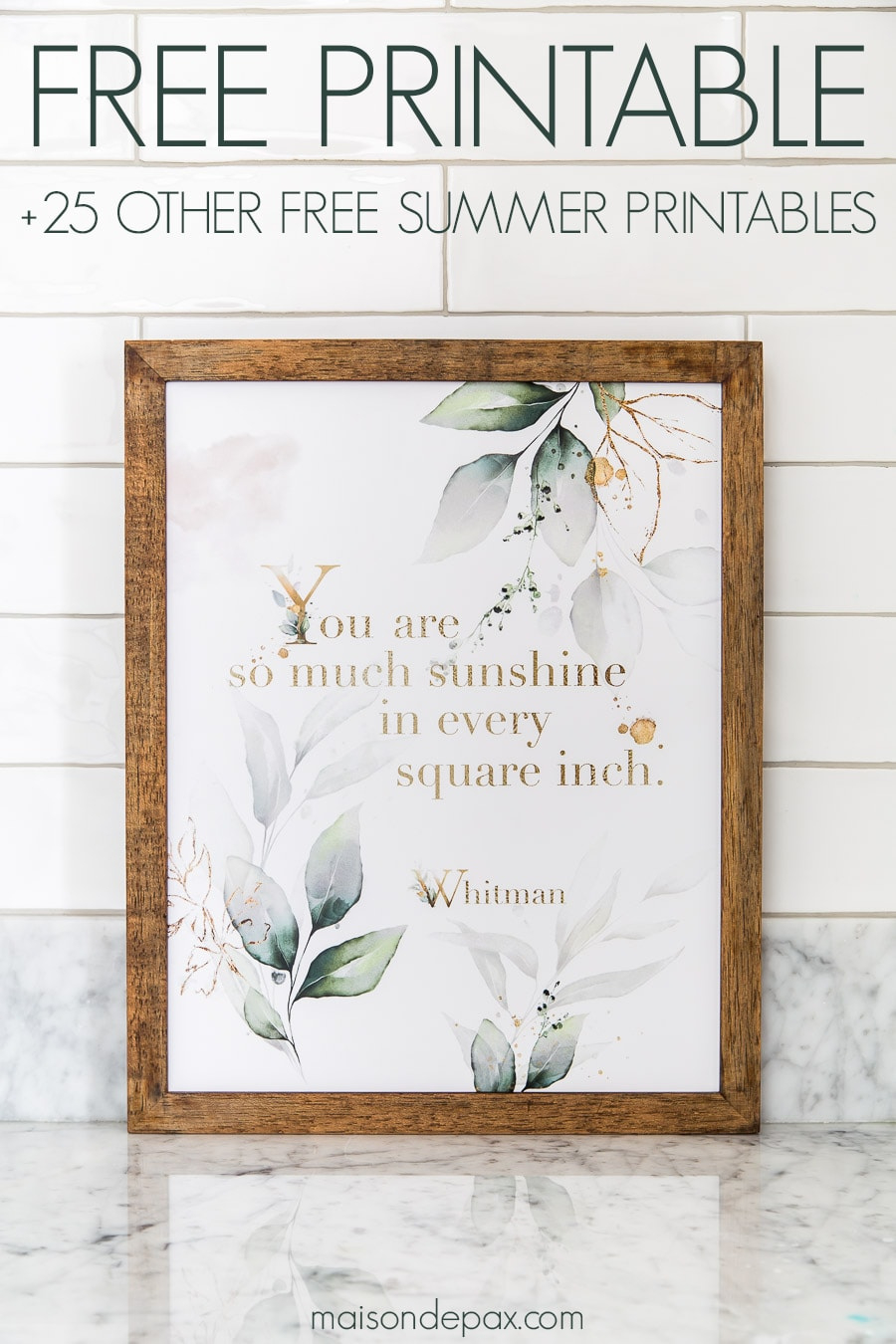 So Much Sunshine Printable Wall Art - Maison De Pax inside Free Printable Wall Posters