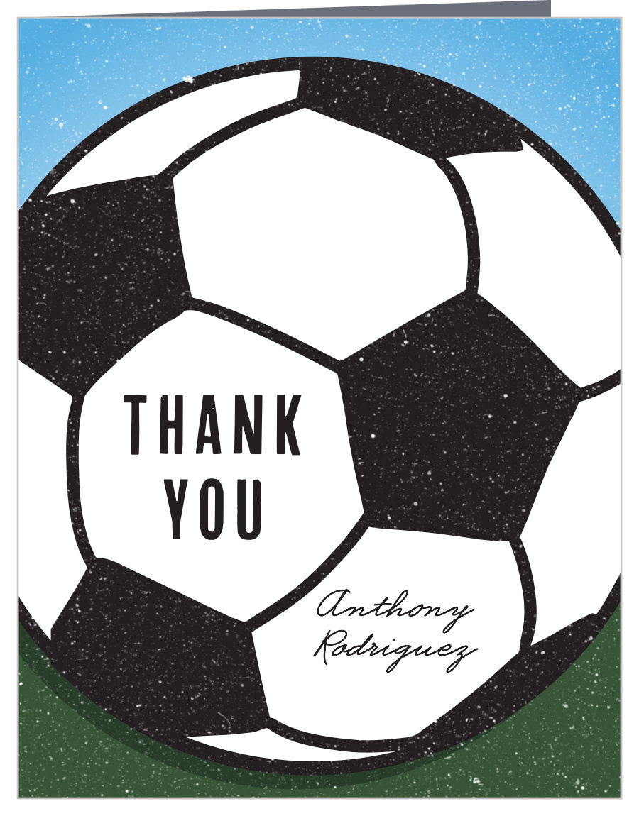 Soccer Field Children&amp;#039;S Birthday Thank You Cardsbasic Invite with Free Printable Soccer Thank You Cards